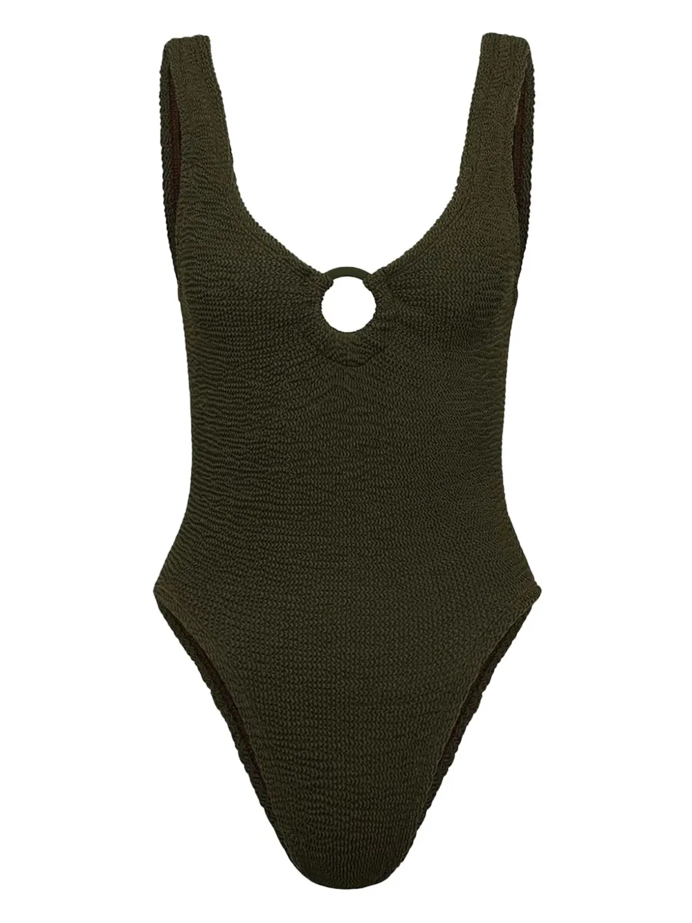 Hunza G Celine ring-detail swimsuit - グリーン Hunza G Celine ring-detail swimsuit - グリーン