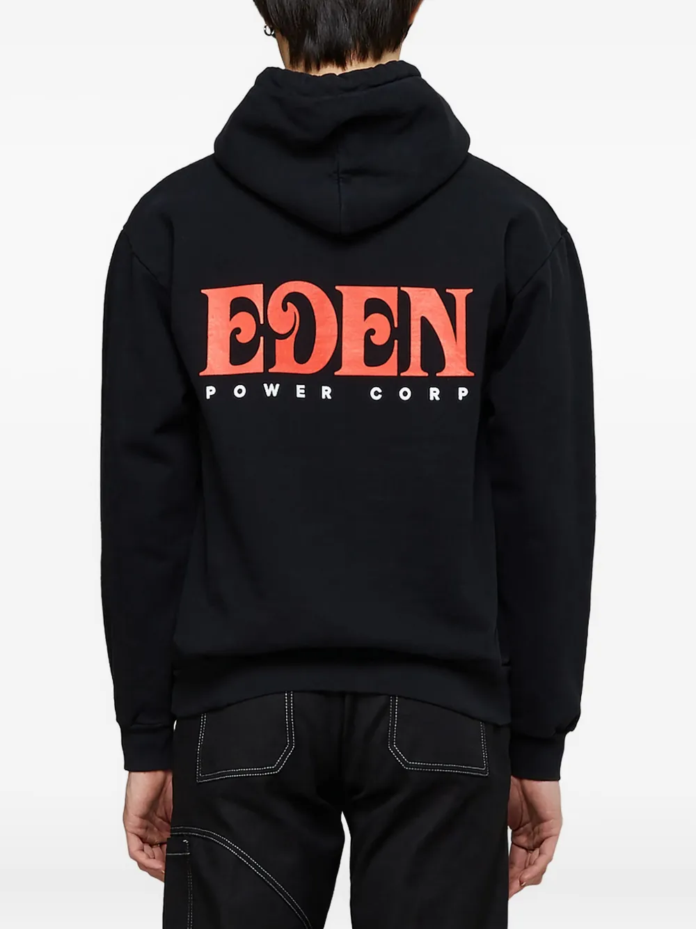 Eden Power Corp Logo-print Drawstring Hoodie In Black