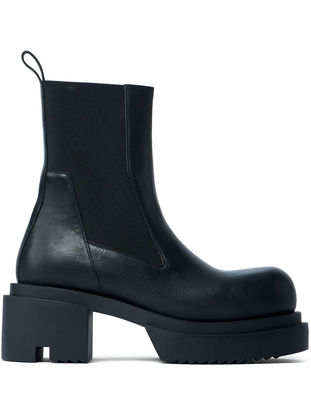Rick Owens 80mm Elastic-panel Block-heel Boots In Black