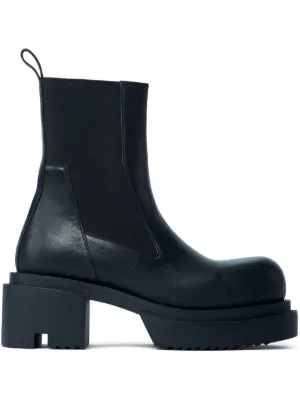 Rick Owens Beatle Bogun 60mm Leather Boots | Black | FARFETCH TW