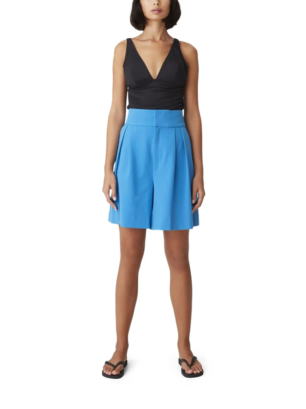 Gestuz Linda high-waisted shorts Blauw