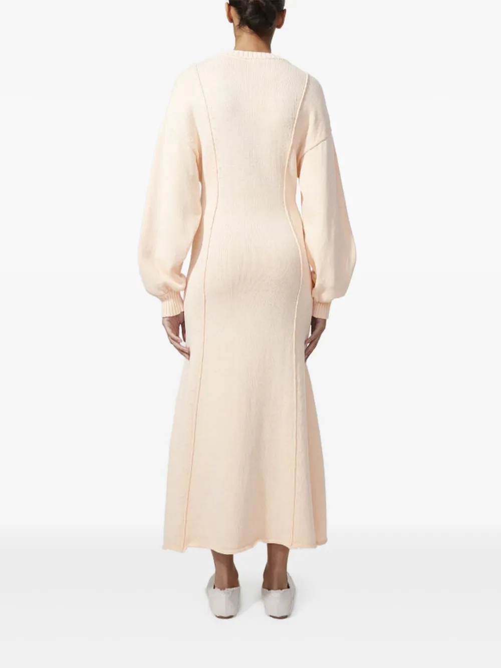 Rodebjer cuffed-sleeves midi dress Beige