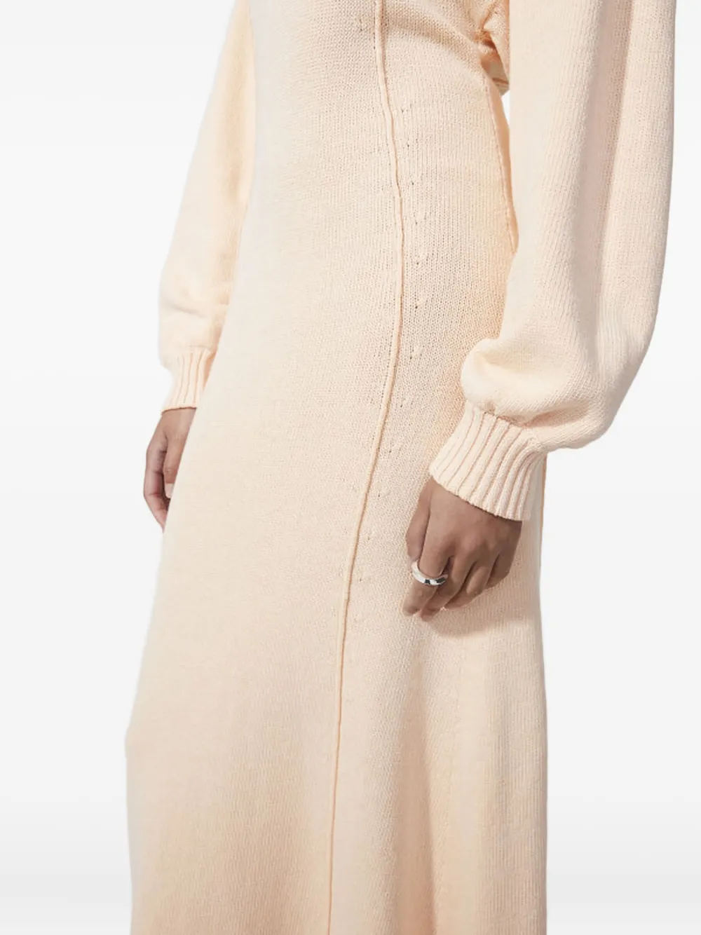 Rodebjer cuffed-sleeves midi dress Beige