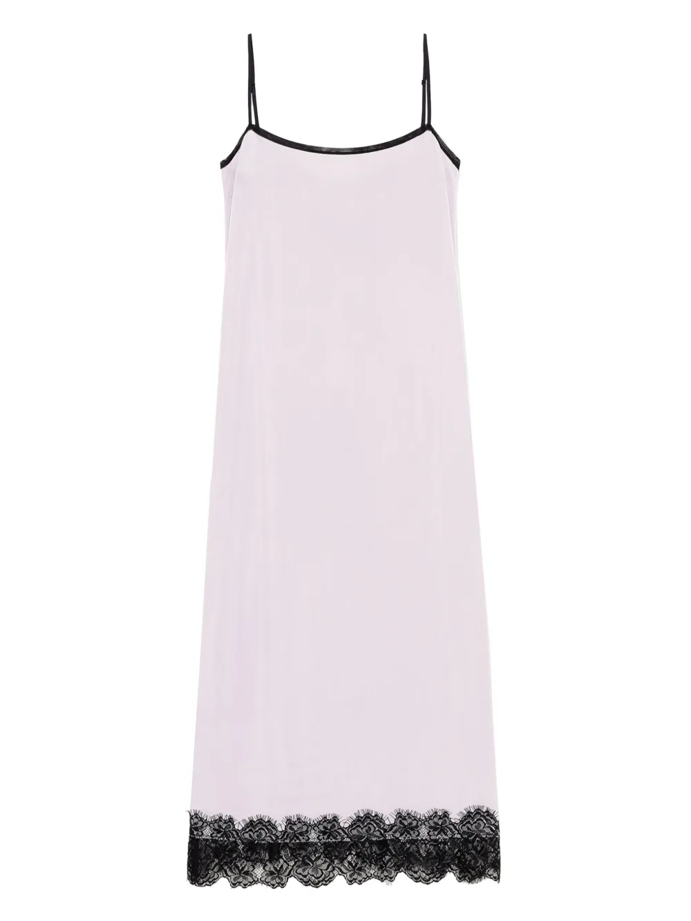 GANNI lace-trimmed slip dress Roze