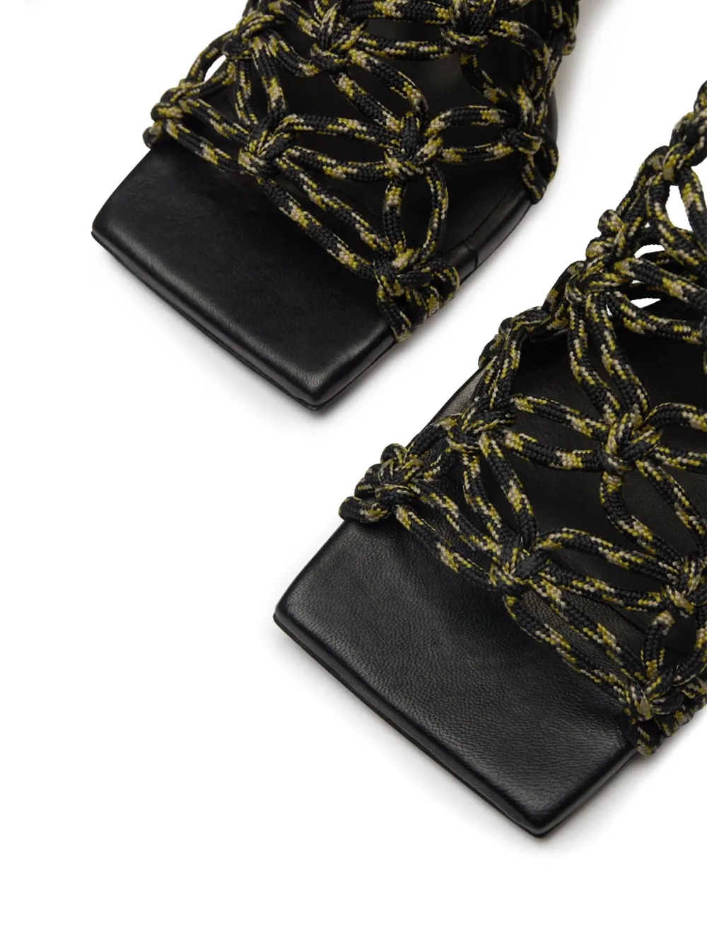 Miista 80mm Stephanie lace-up square-toe sandals Black