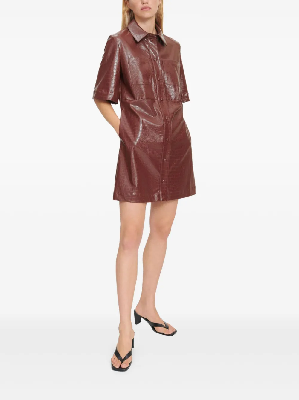 SAMSOE SAMSOE Myla short-sleeve shirt dress - Bruin