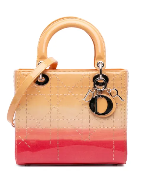 Christian Dior Pre-Owned 2015 Medium Ombre Patent Cannage Lady Dior satchel