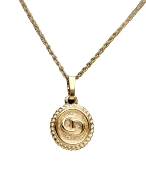 Christian Dior Pre-Owned 2000-2025 Gold Plated CD Logo Round Necklace costume necklace