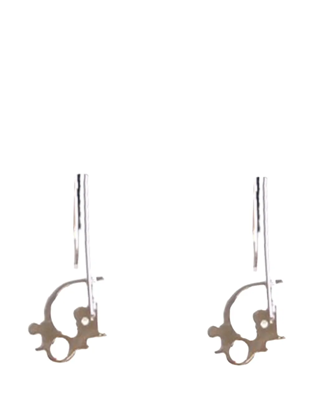 Christian Dior Pre-Owned 20th Century Palladium Plated Logo Drop Earrings costume earrings | Image 2