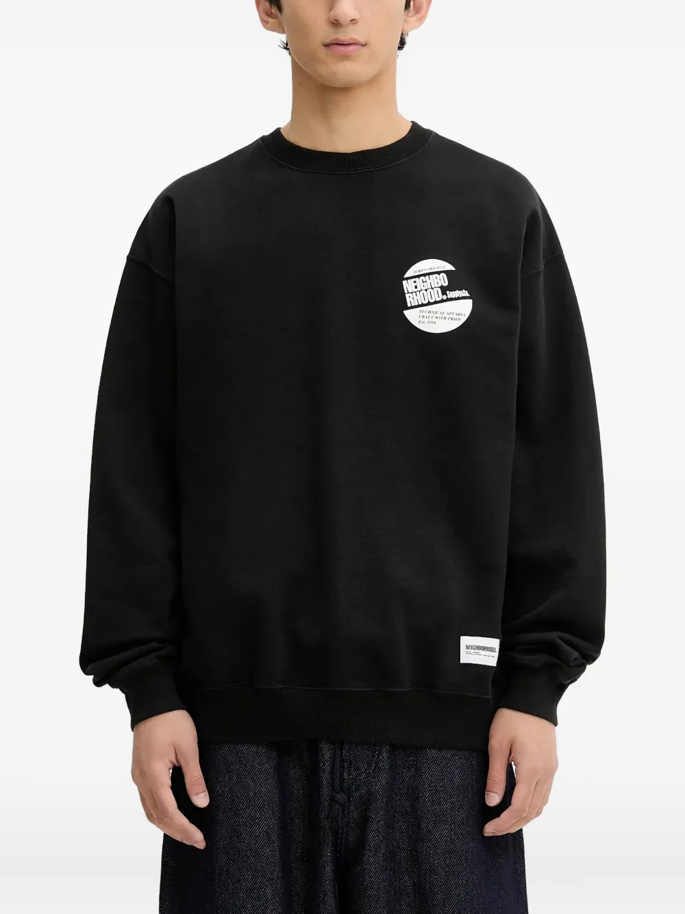Neighborhood Sweater met logoprint Zwart