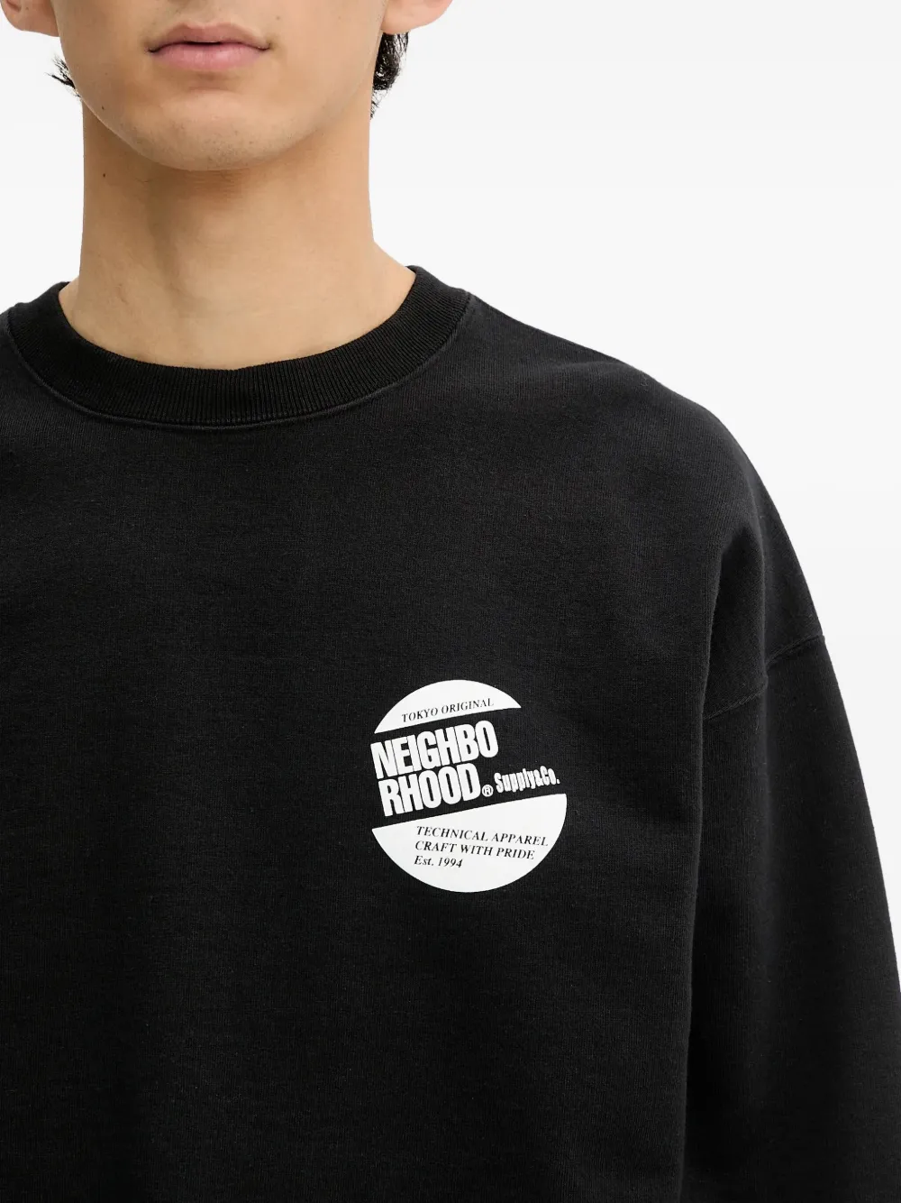 Neighborhood Sweater met logoprint Zwart