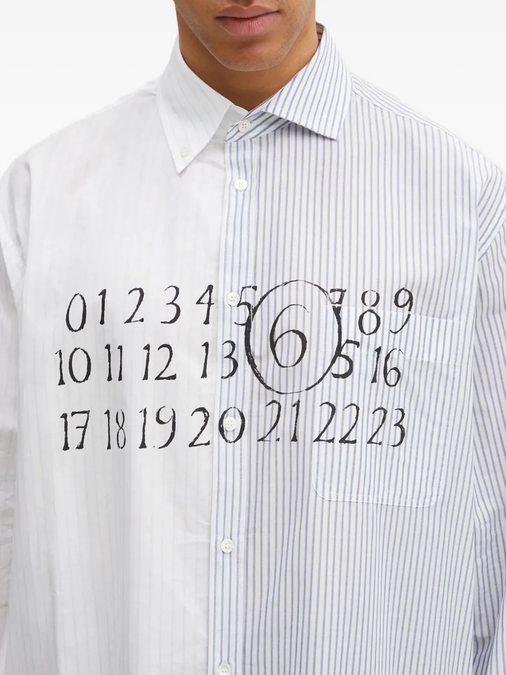 MM6 Maison Margiela Gestreept overhemd Wit