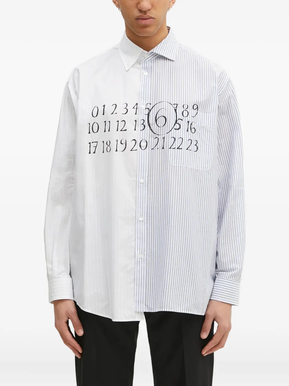 MM6 Maison Margiela ストライプ シャツ - ホワイト MM6 Maison Margiela ストライプ シャツ - ホワイト