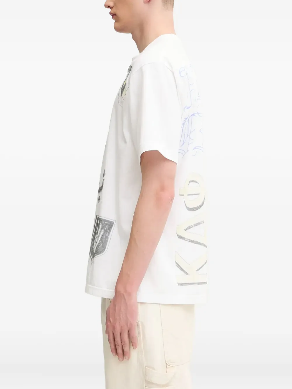 Neighborhood T-shirt met grafische print Wit