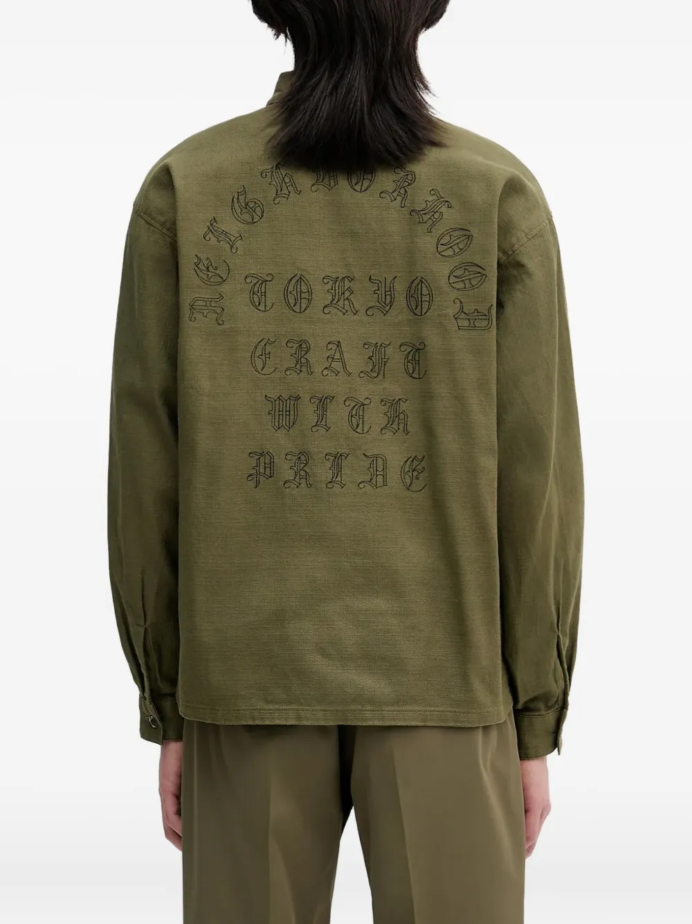 Neighborhood Shirtjack met borduurwerk Groen