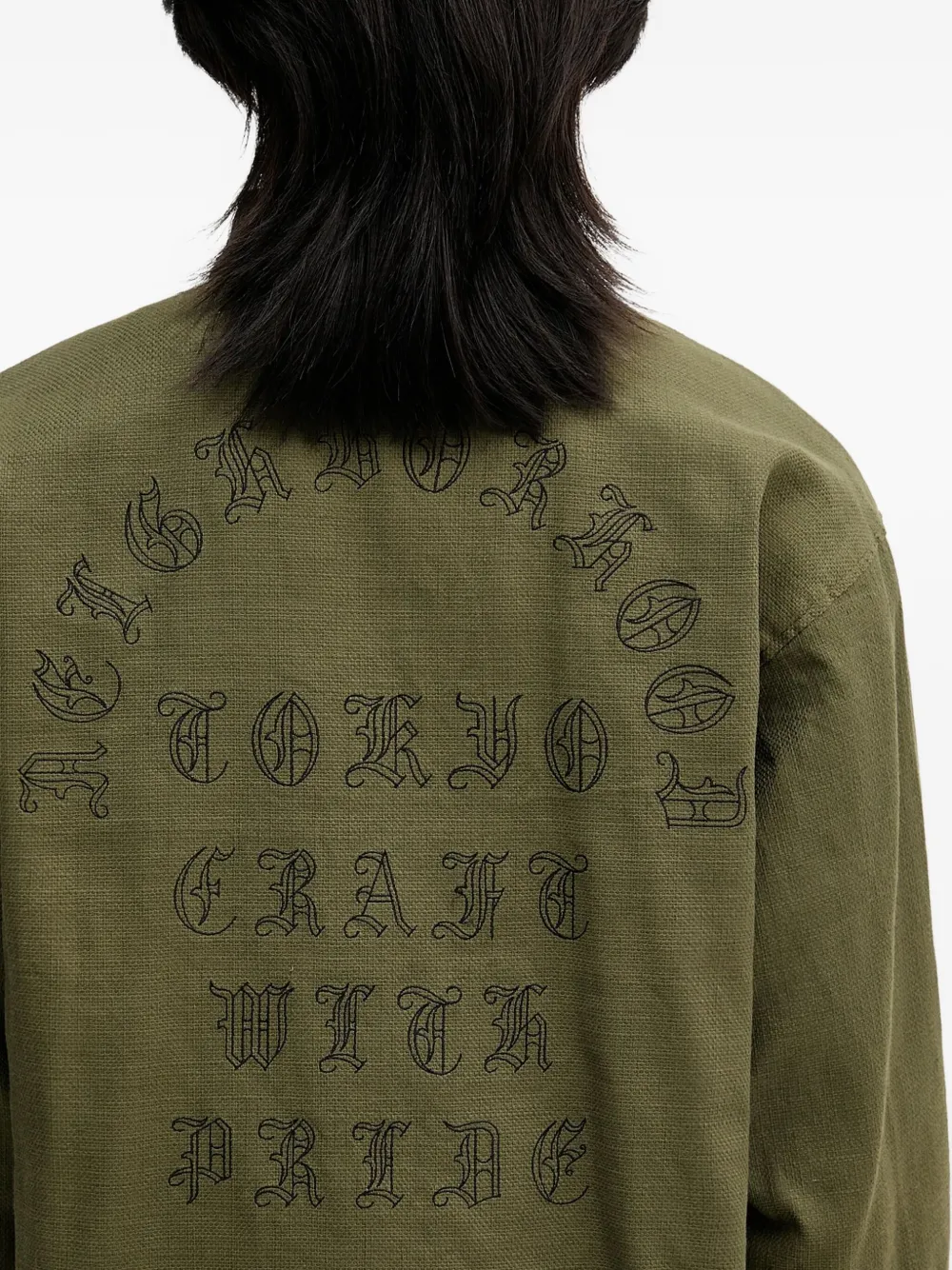 Neighborhood Shirtjack met borduurwerk Groen