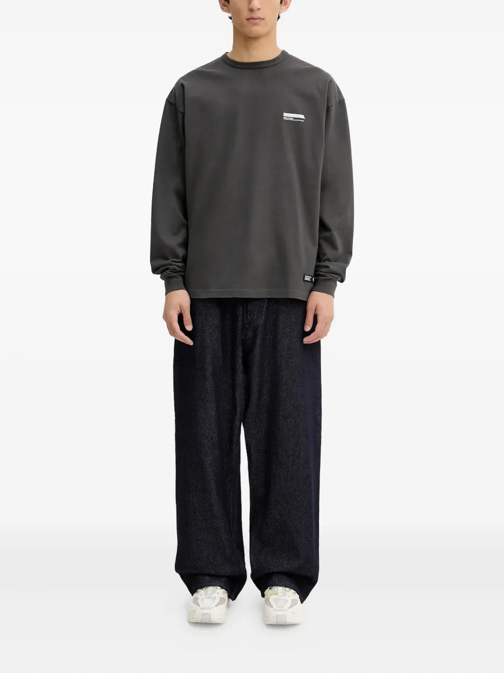 Neighborhood Sweater met logoprint en lange mouwen - Grijs