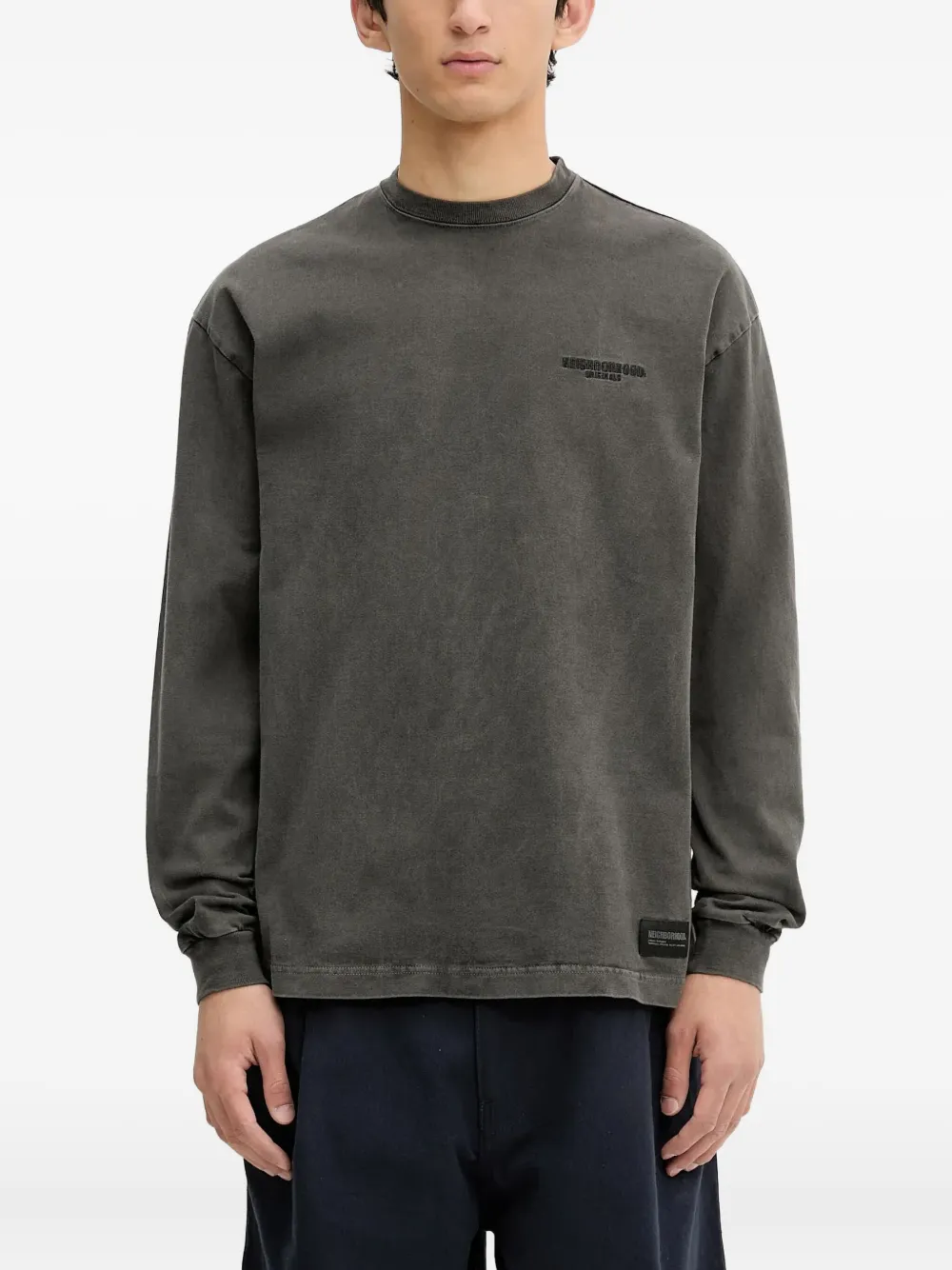 Neighborhood T-shirt met geborduurd logo Grijs