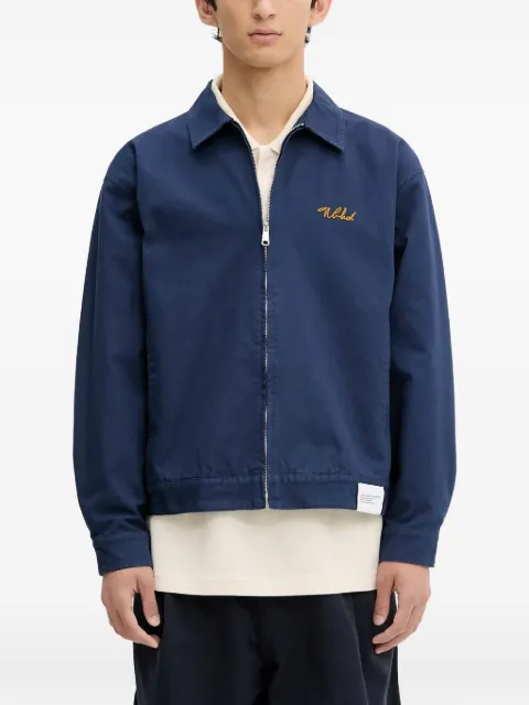 Neighborhood embroidered zip-up jacket