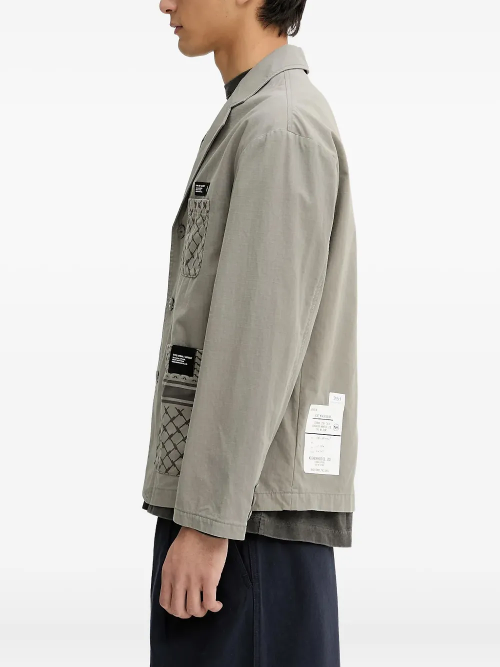 Neighborhood Shemagh blazer met patchwork Grijs