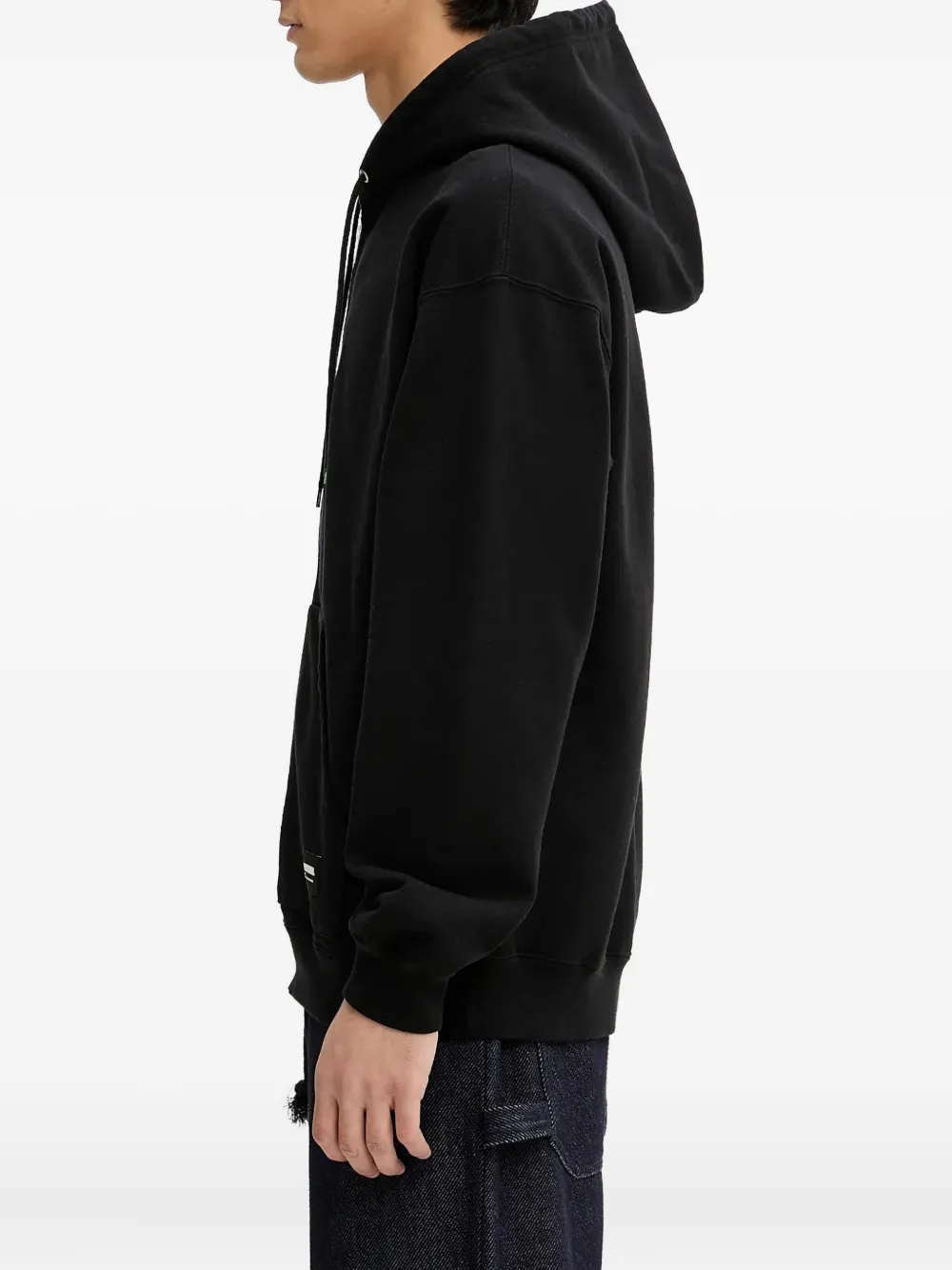Neighborhood Hoodie met logoprint en rits Zwart