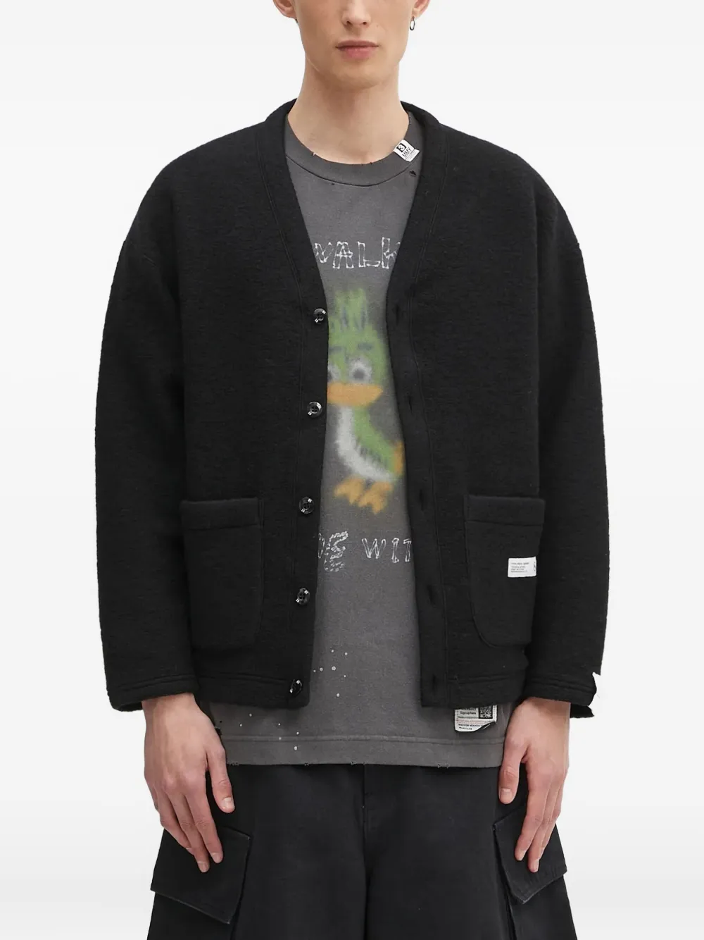 patch-pocket cardigan