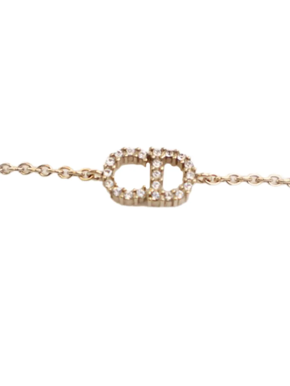 Christian Dior Pre-Owned 2000-2025 Gold Plated Crystal Petit CD Bracelet costume bracelet | Gold | Image 1