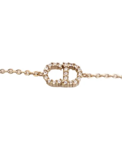 Christian Dior Pre-Owned 2000-2025 Gold Plated Crystal Petit CD Bracelet costume bracelet
