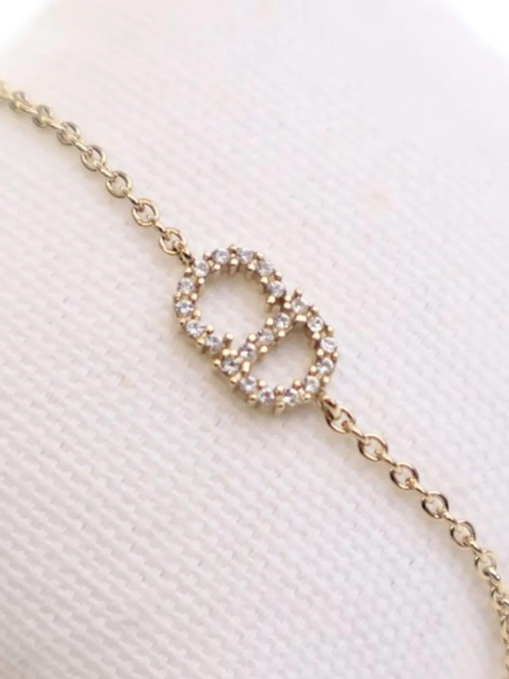 Christian Dior Pre-Owned 2000-2025 Gold Plated Crystal Petit CD Bracelet costume bracelet | Image 2