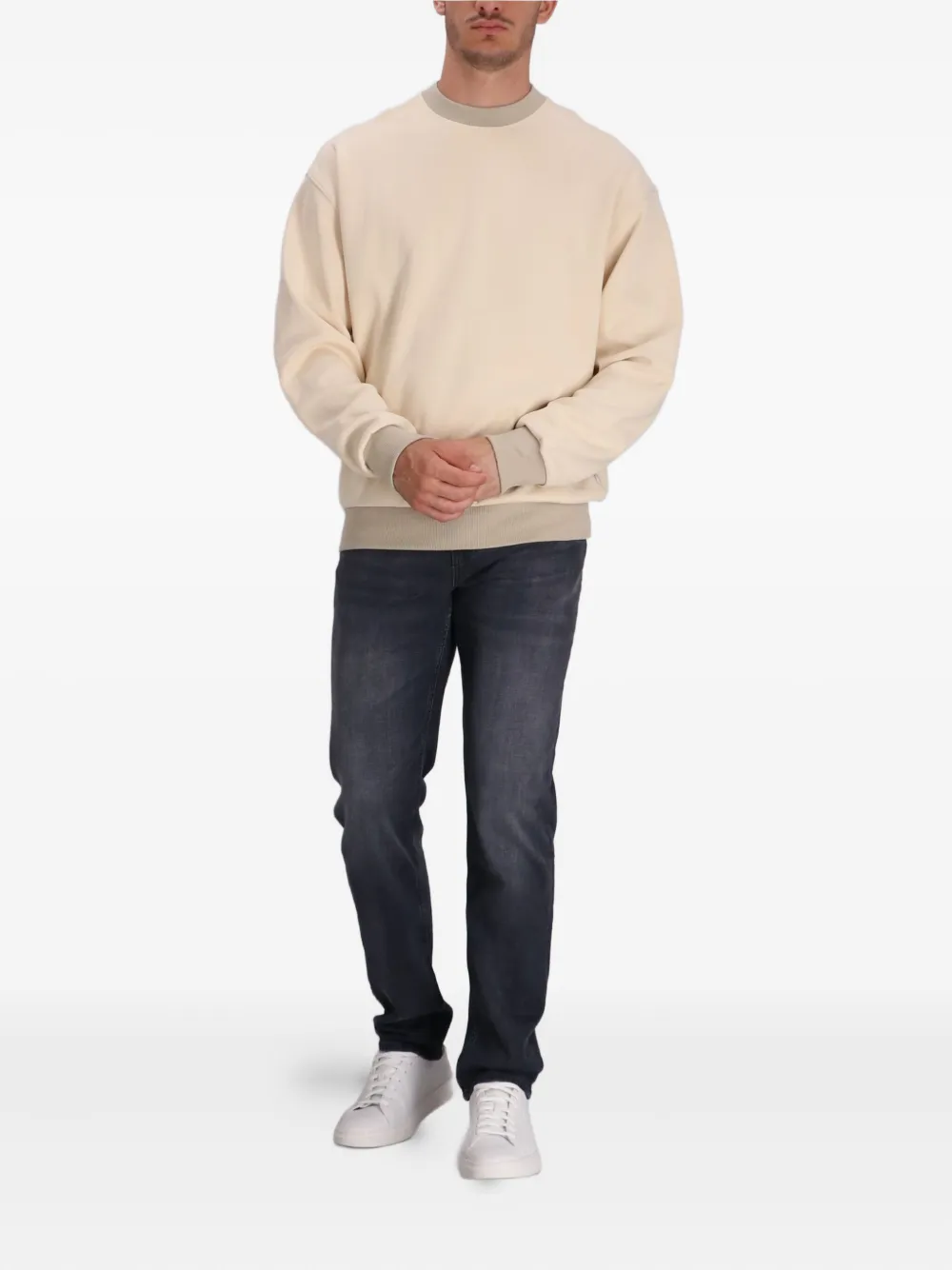 BOSS Sweater met ronde hals - Beige