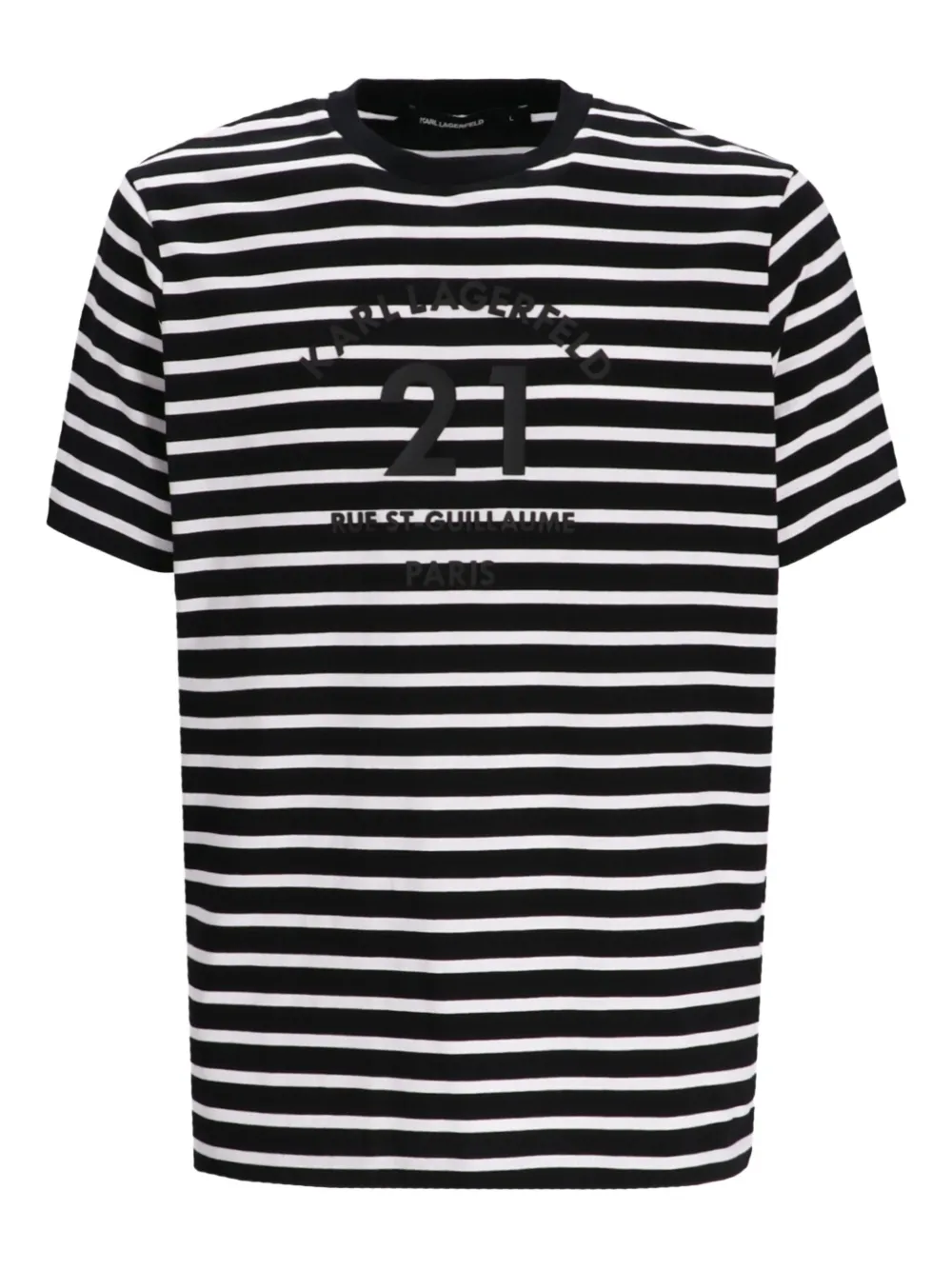Karl Lagerfeld Gestreept T-shirt met borduurwerk Zwart