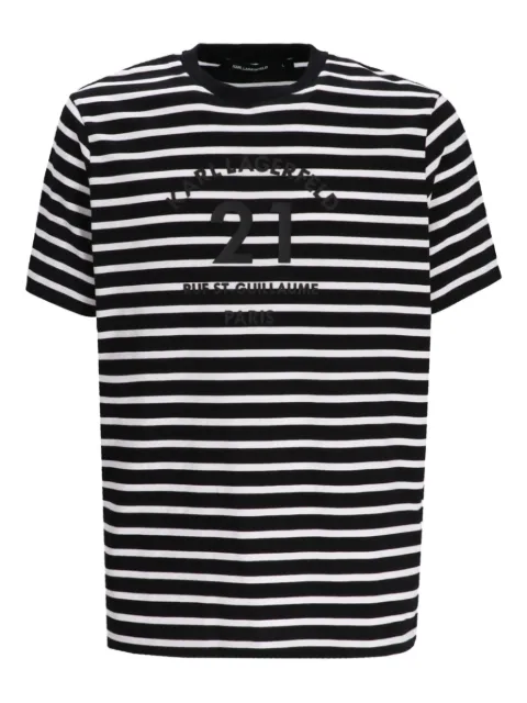Karl Lagerfeld Gestreiftes T-Shirt mit Stickerei