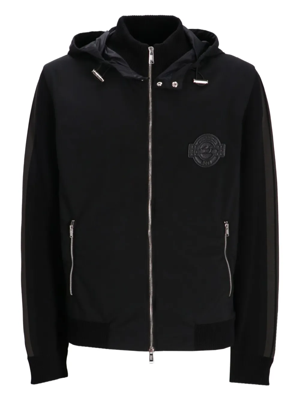 BOSS logo-patch zip-up hoodie | Black | Image 1