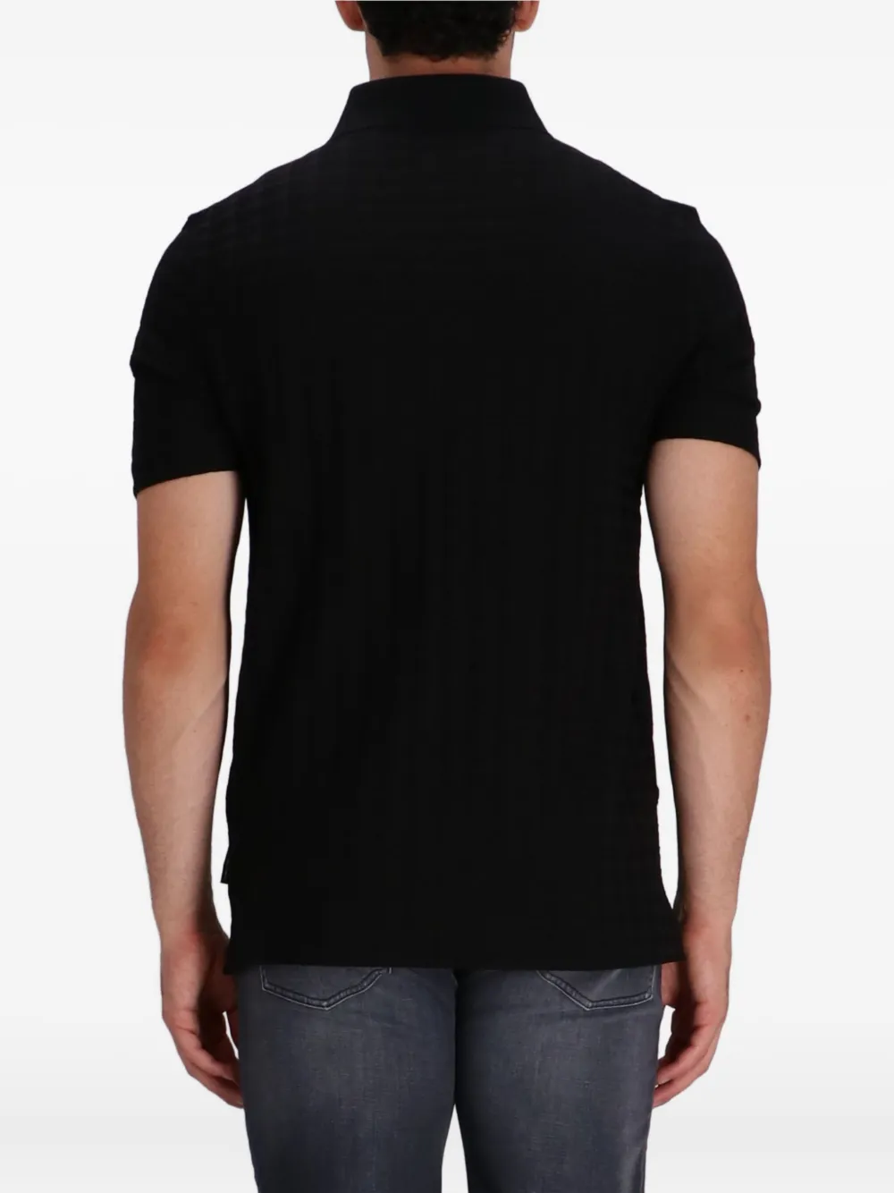 BOSS textured polo shirt Zwart