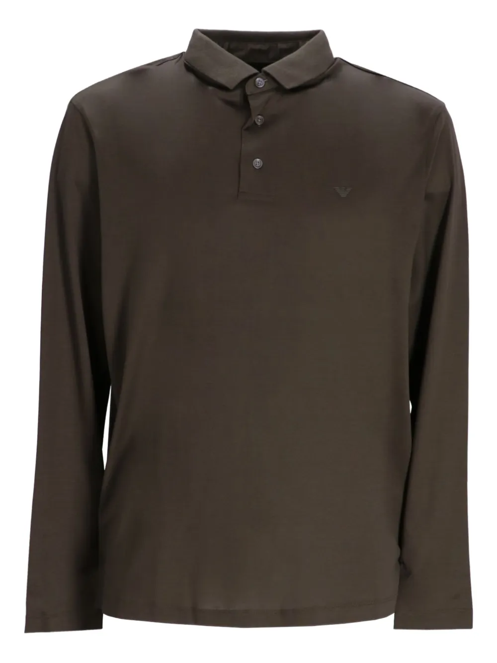 Emporio Armani Poloshirt met lange mouwen Bruin