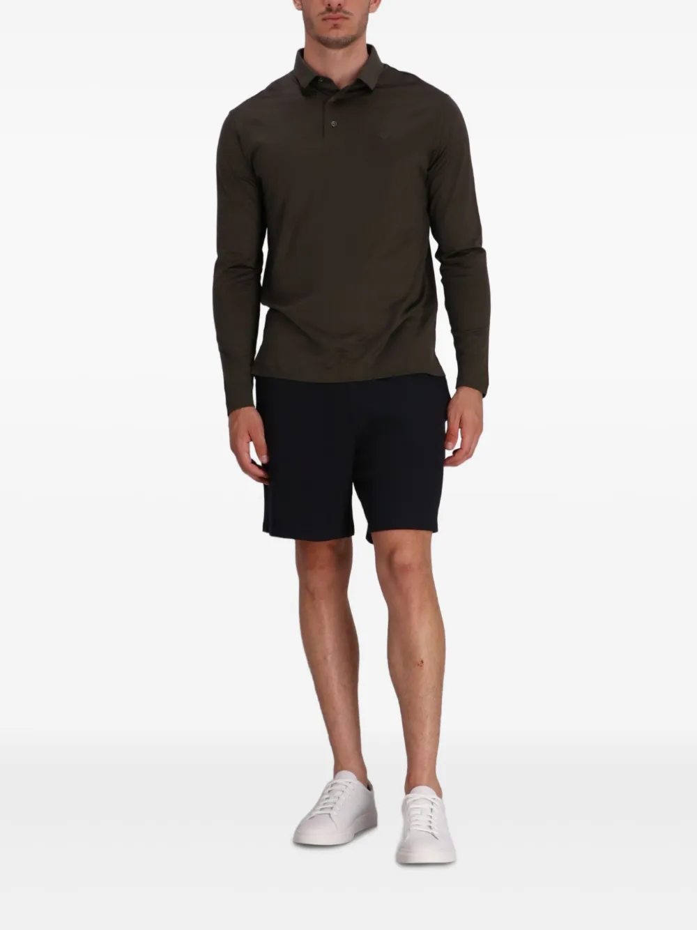 Emporio Armani Poloshirt met lange mouwen - Bruin