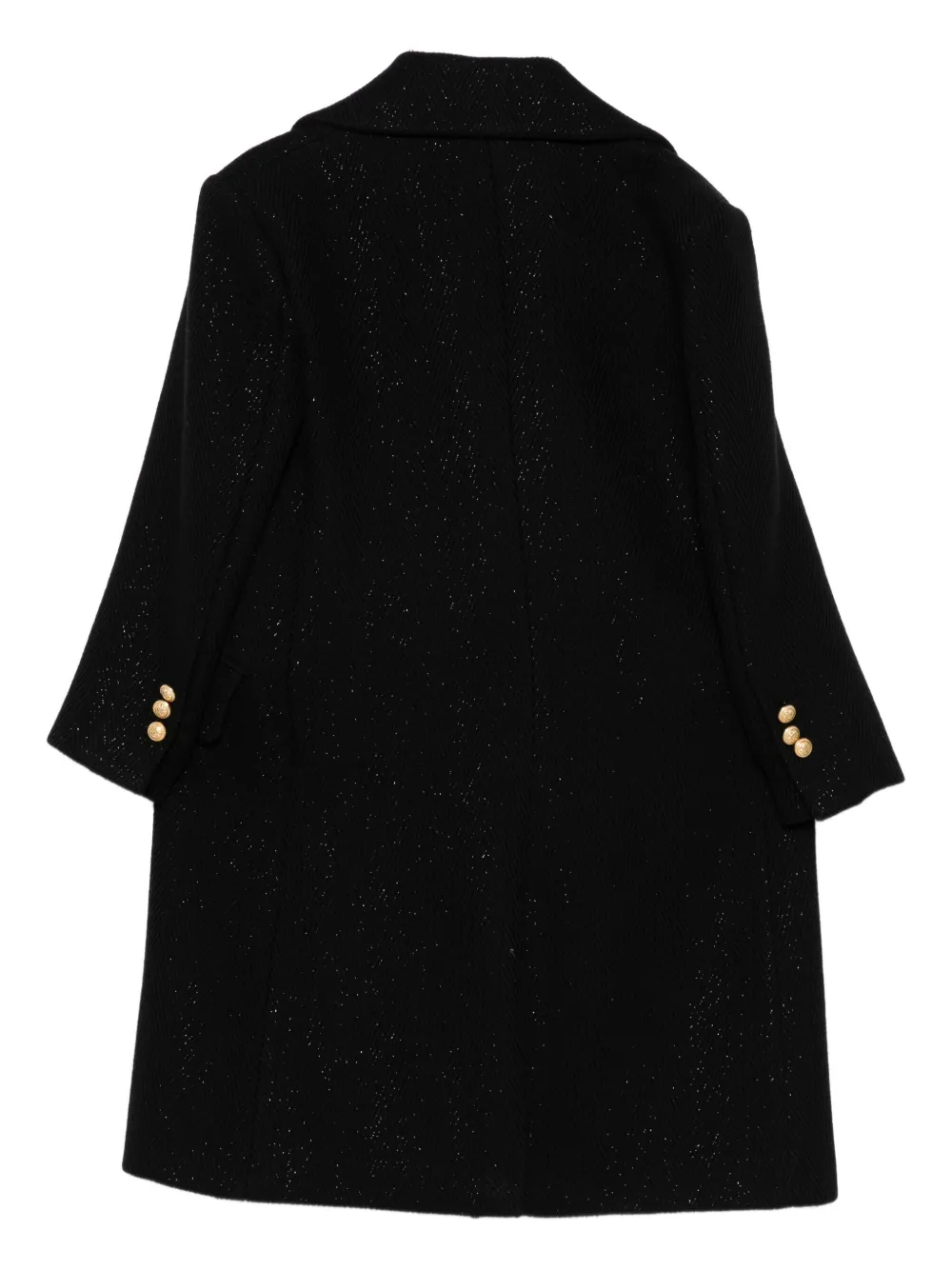 Balmain Kids herringbone glitter-detail coat Zwart