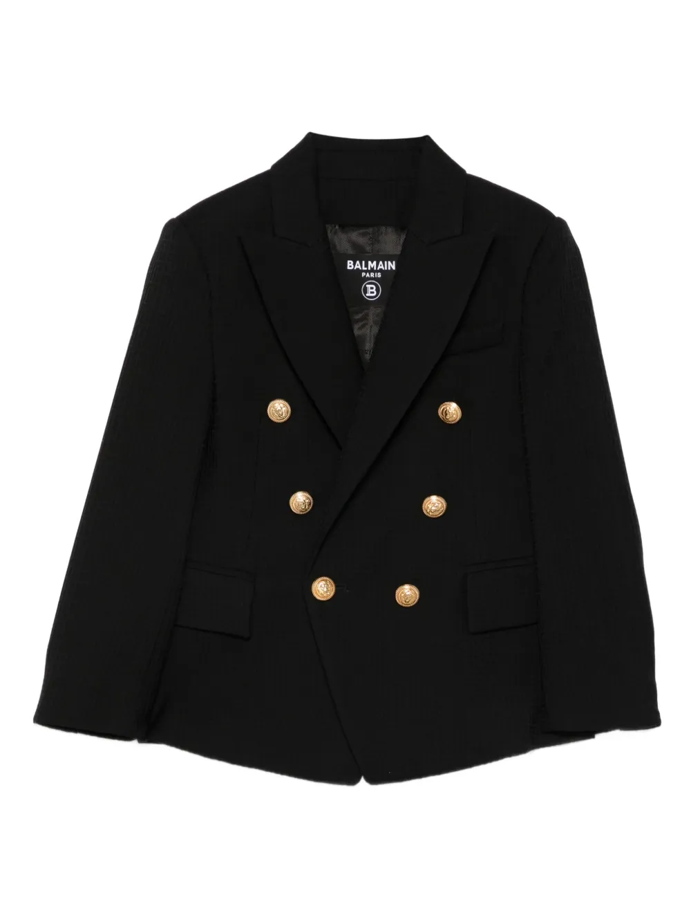 Balmain Kids double-breasted buttoned blazer Zwart
