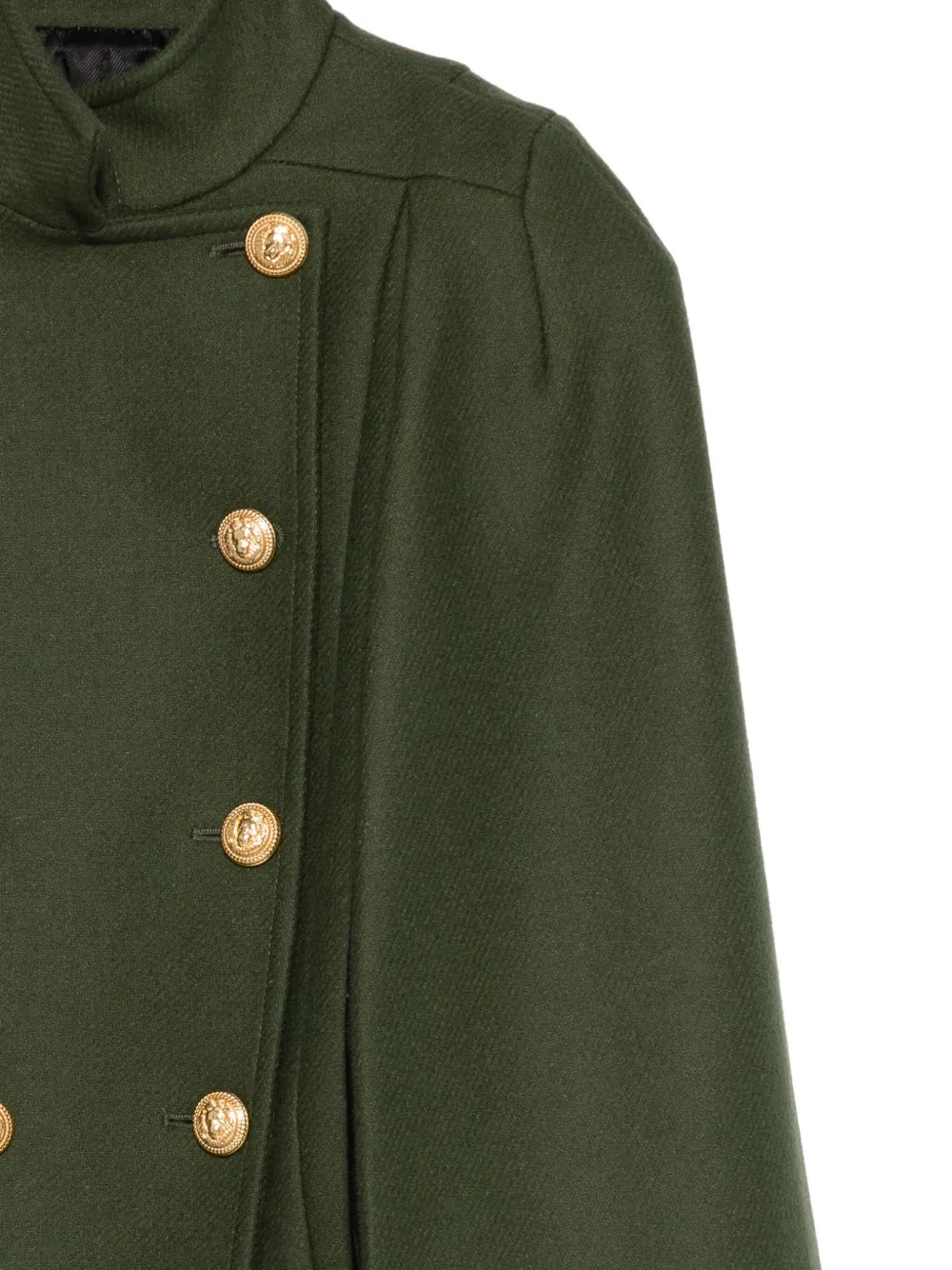 Balmain Kids wool-blend cape coat Groen