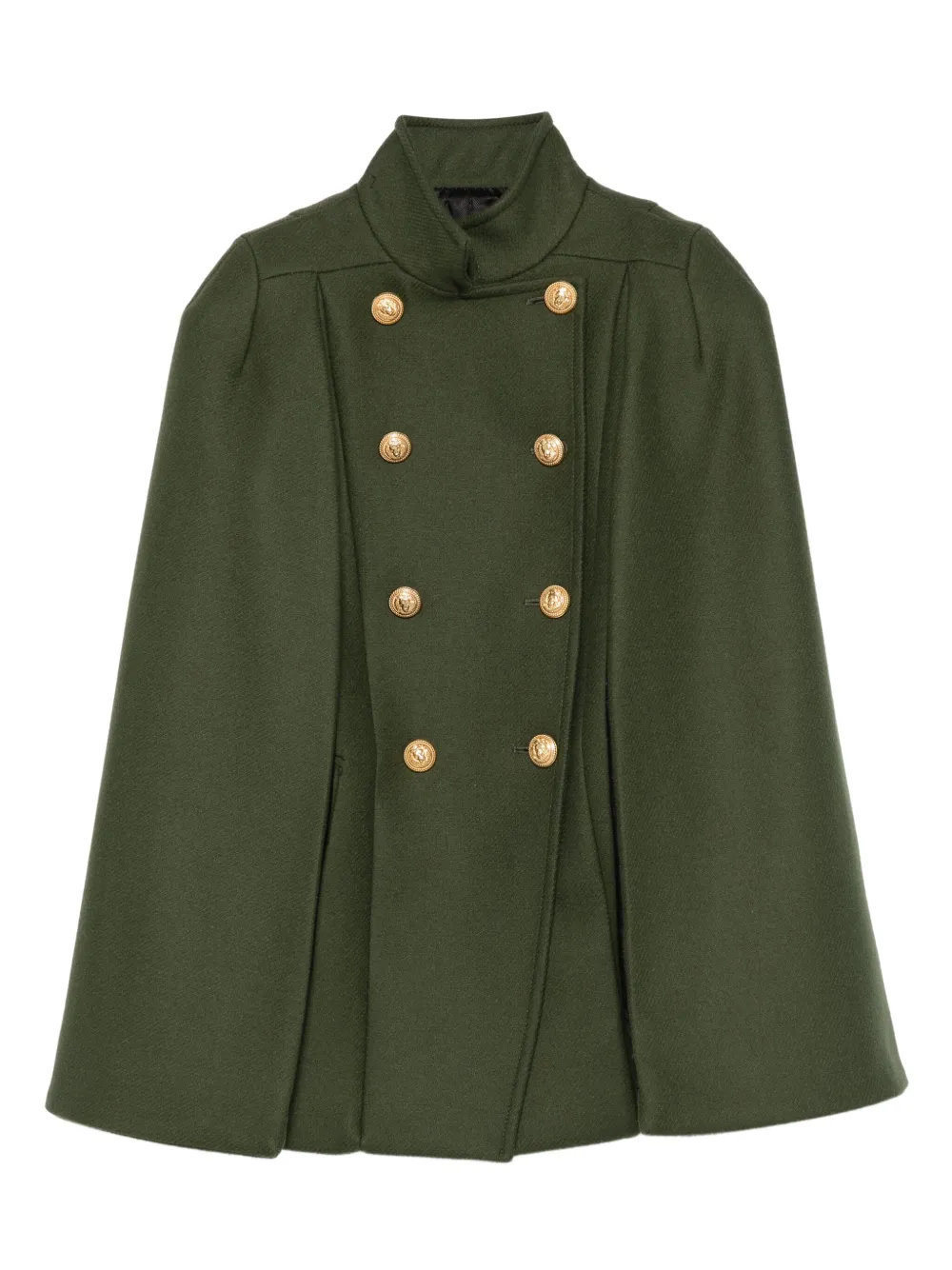 Balmain Kids wool-blend cape coat Groen
