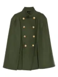 Balmain Kids wool-blend cape coat - Green