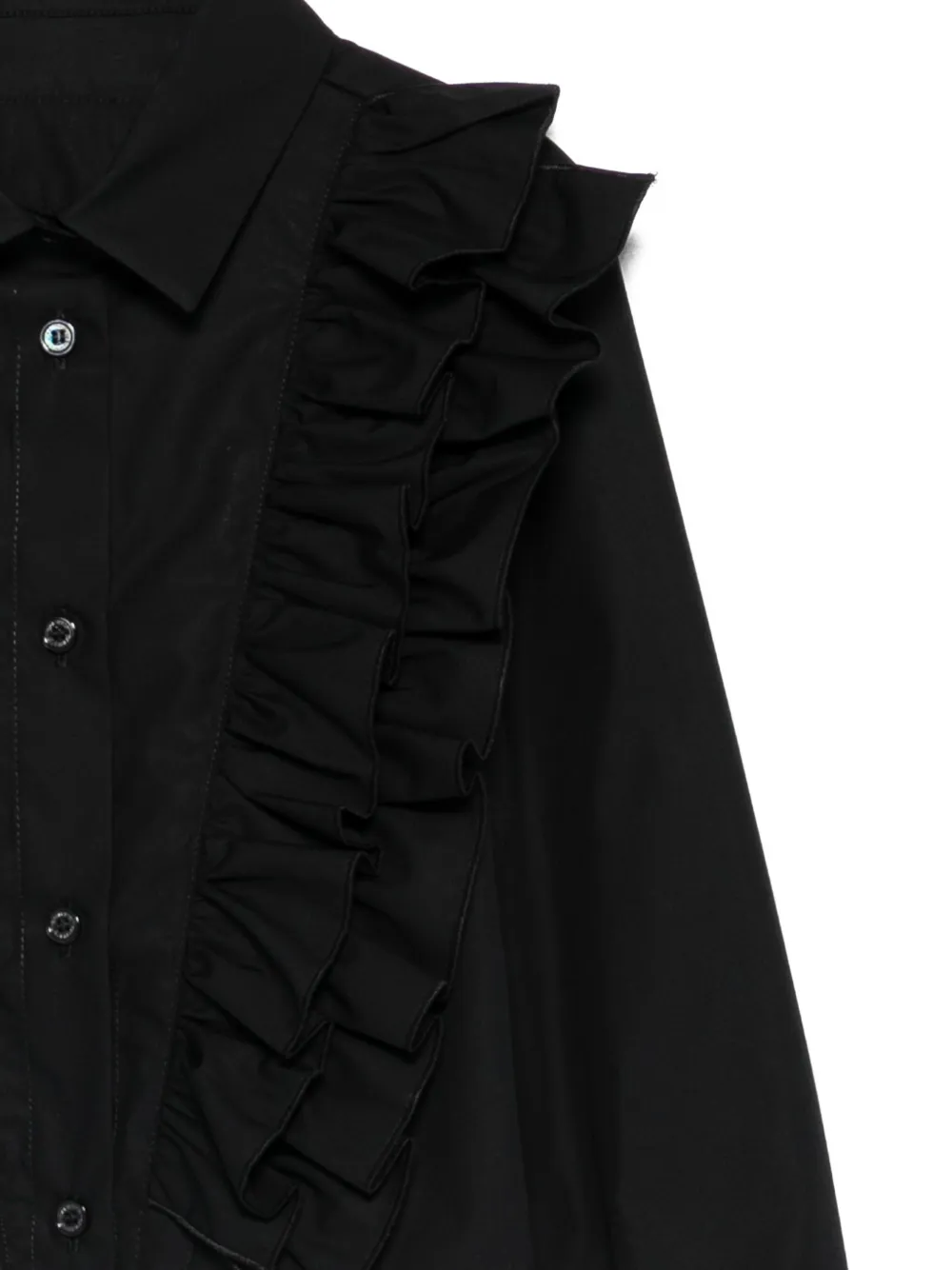 Balmain Kids ruffle-trimmed shirt Zwart