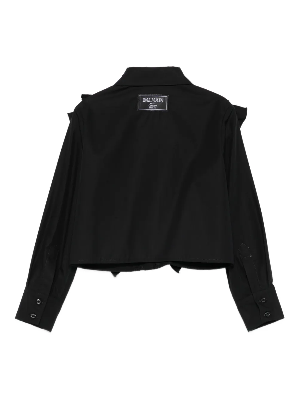 Balmain Kids ruffle-trimmed shirt Zwart