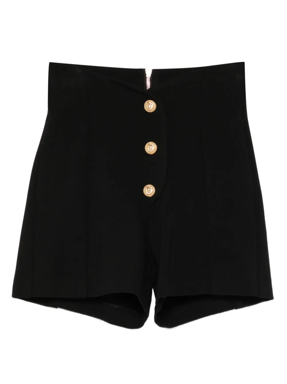 Balmain Kids button-detail high-waisted shorts Zwart