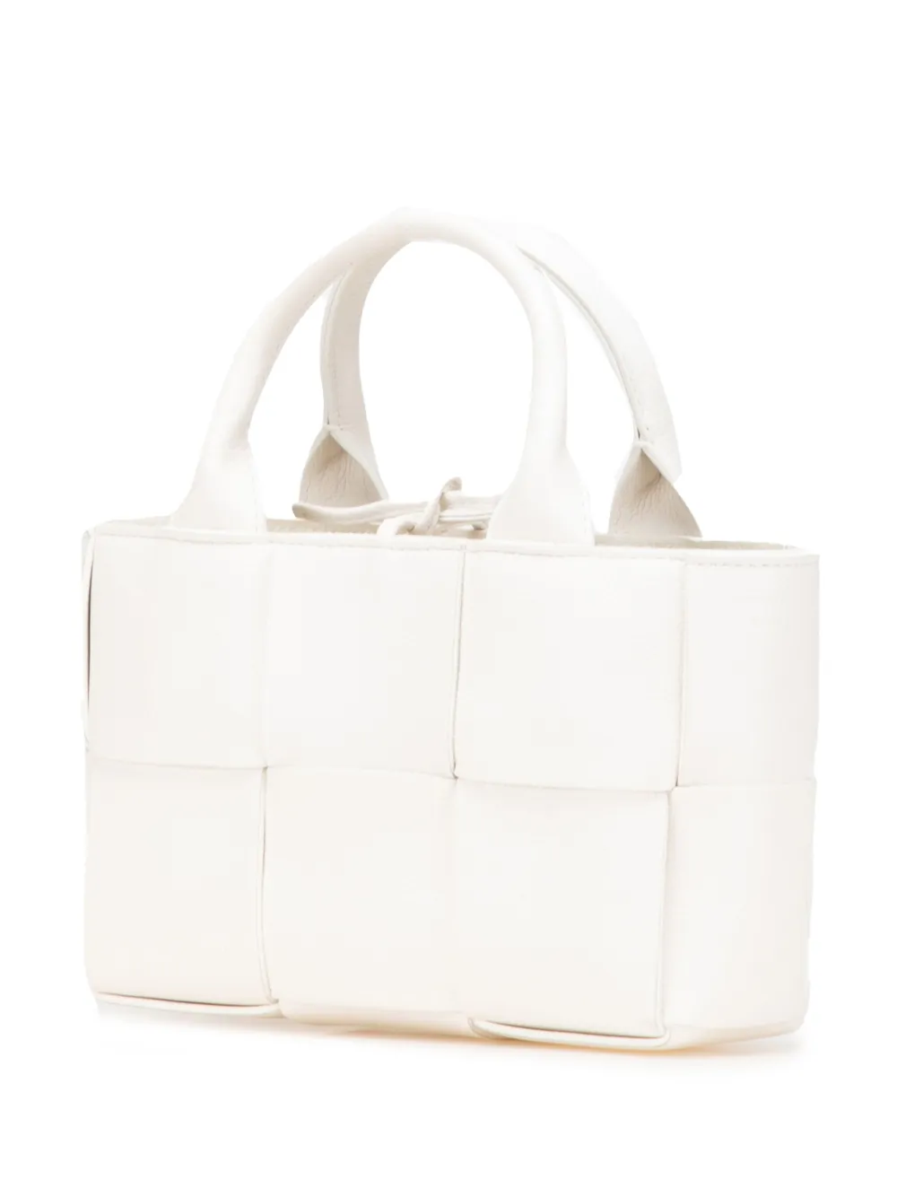 Pre-owned Bottega Veneta 2021-2025 Mini Lambskin Intreccio Arco Tote Satchel