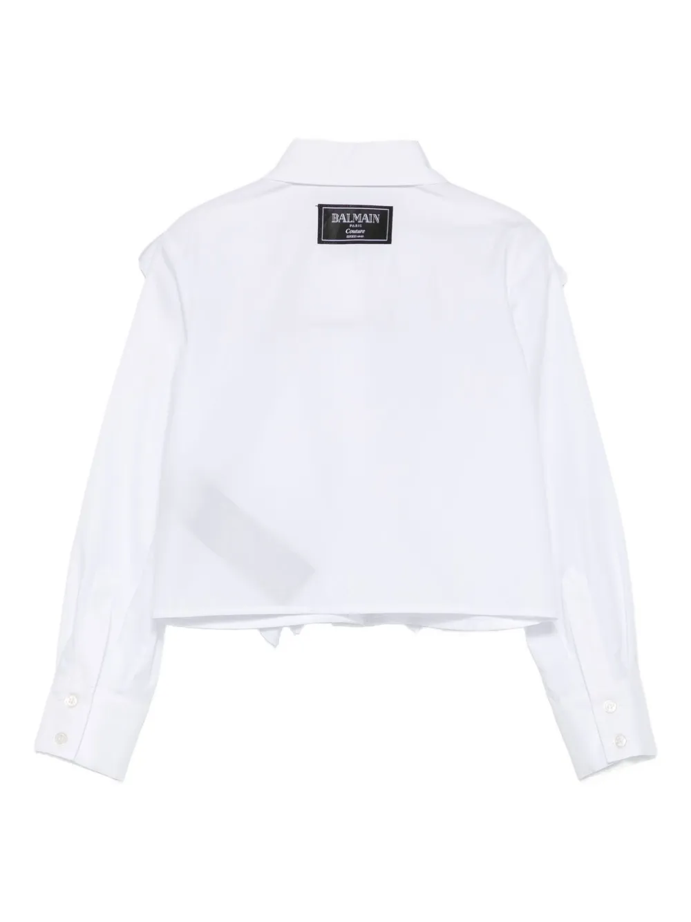 Balmain Kids ruffled shirt Wit