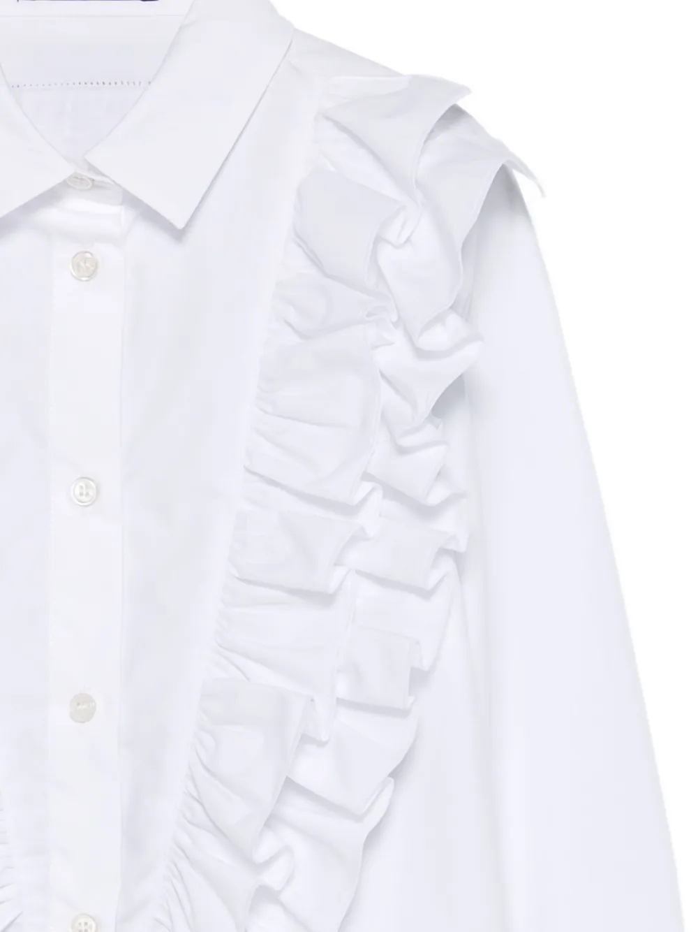 Balmain Kids ruffled shirt Wit