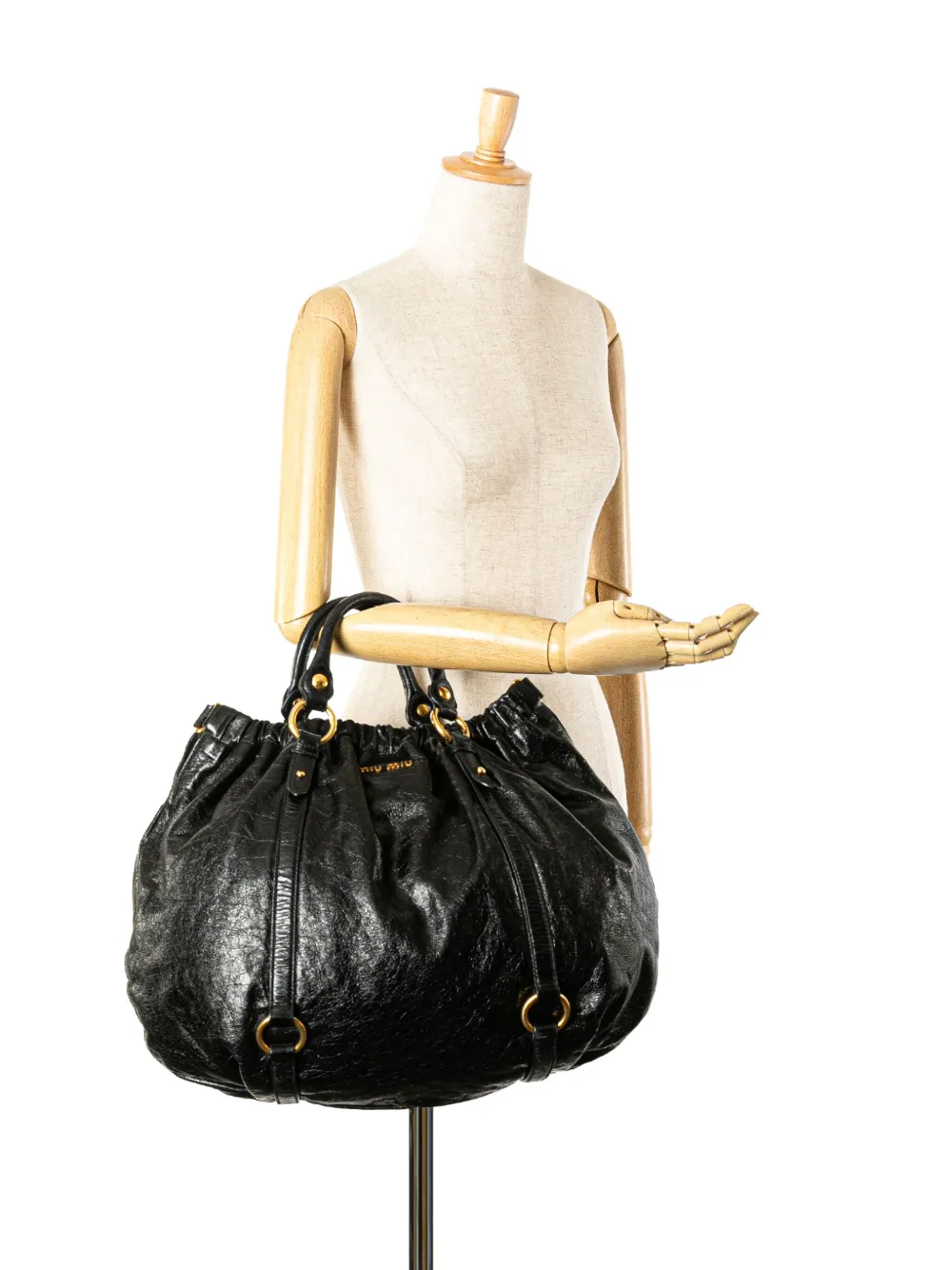 Miu Miu Pre-Owned 2010-2025 Medium Vitello Shine Leather Gathered Hobo satchel | Pre-Owned | Image 2