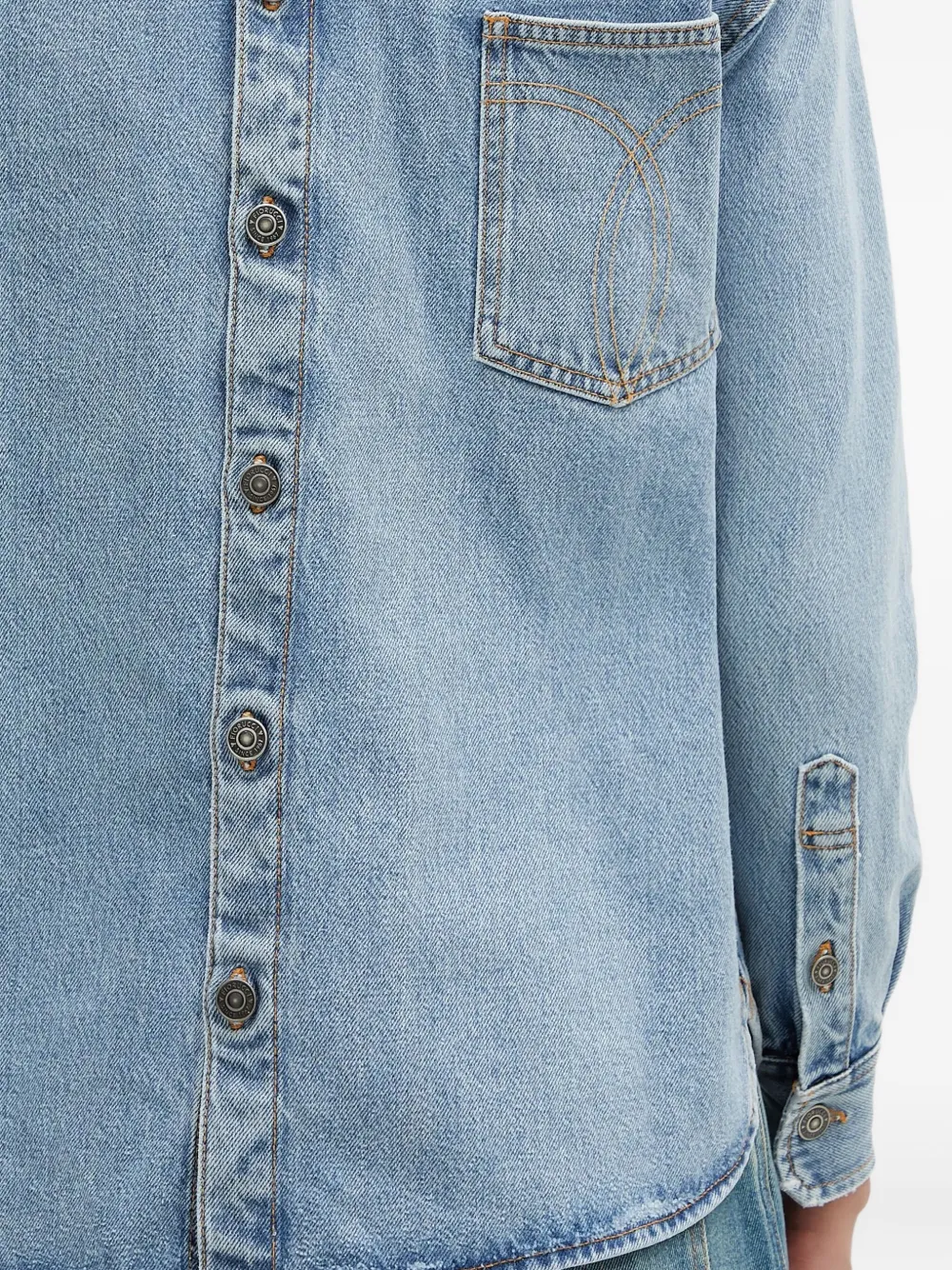 Fiorucci Denim shirt met open rug Blauw