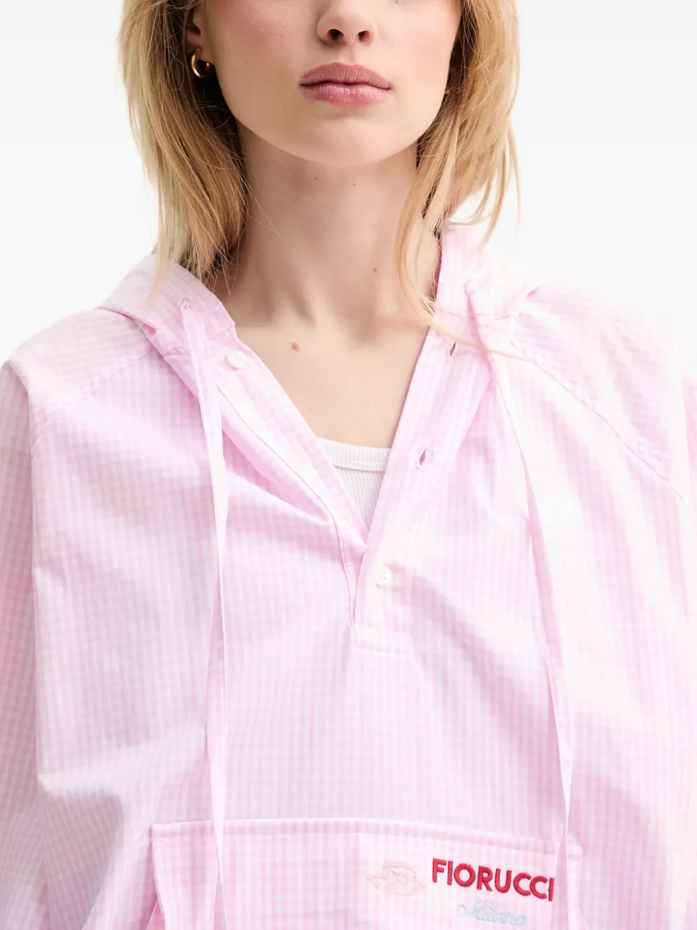 Fiorucci Hoodie met gingham ruit Roze